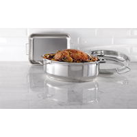 PADERNO Made in Italy Stainless Steel Roaster, 14.25-in x 10.75-in Front_Angled_Right