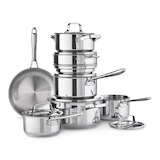 PADERNO Canadian Signature Stainless Steel Cookware Set, Dishwasher & Oven Safe, 13-pc Composite_or_Mixed
