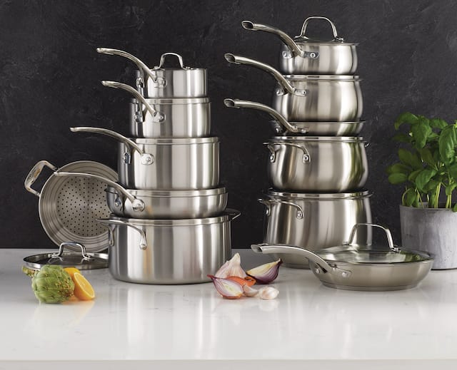 Lagostina 3-Ply Commercial Clad Stainless Steel Cookware Set & Oven ...