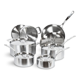 Lagostina 3-Ply Commercial Clad Stainless Steel Cookware Set & Oven Safe, 12-pc Composite_or_Mixed