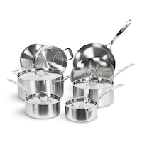 Lagostina 3-Ply Commercial Clad Stainless Steel Cookware Set & Oven Safe, 12-pc Composite_or_Mixed