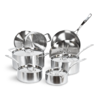 Lagostina 3-Ply Commercial Clad Stainless Steel Cookware Set & Oven Safe, 12-pc