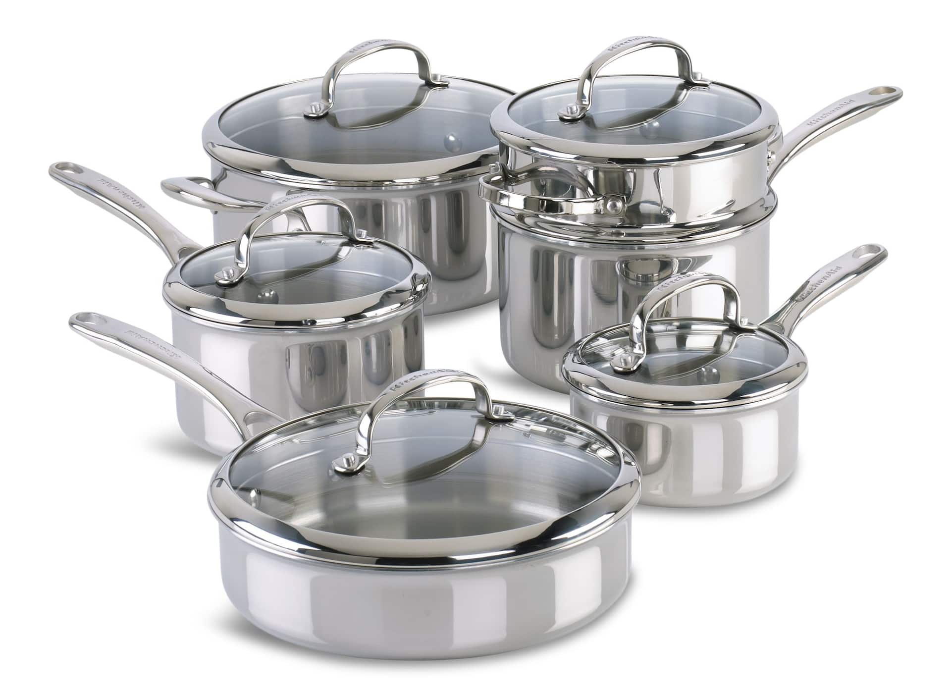 KitchenAid 11-piece 5-ply Clad Stainless Steel Cookware Set