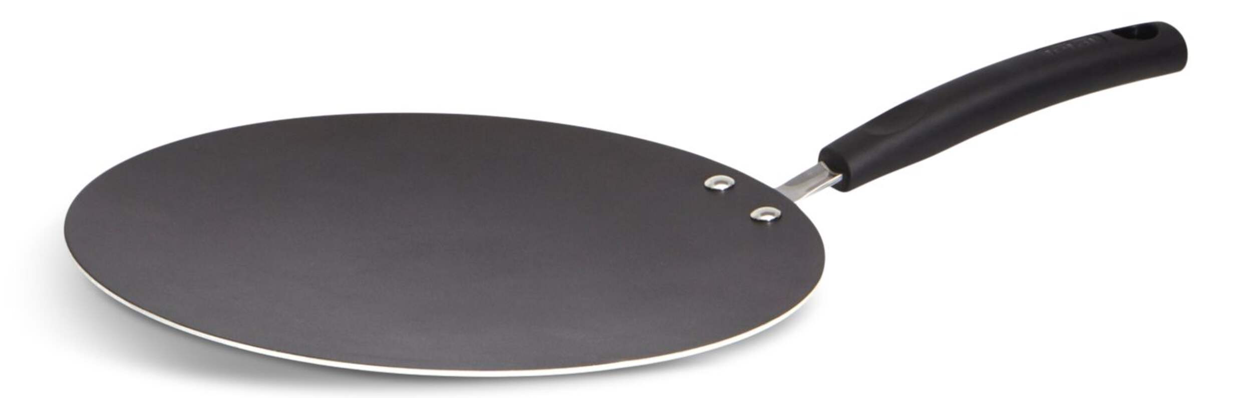 T-fal Tawa Frying Pan, Non-Stick, Dishwasher & Oven Safe, 30 cm, Black Front_Three_Fourths_Angled_Left