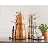 Lagostina Single Ply Hand Hammered Design Cookware Set, 12-pc Composite_or_Mixed