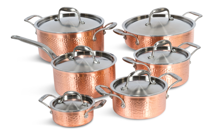 Lagostina ArtisteClad Copper Cookware Set, Dishwasher & Oven Safe, 12