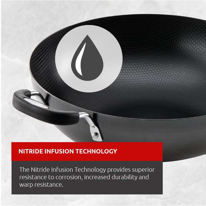 Lagostina Carbon Steel Wok Stir Fry Pan, NonStick, Oven Safe, Black