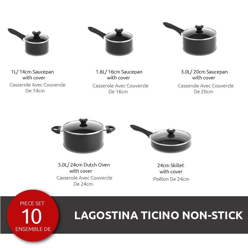 lagostina expert clad 10pc cookware set