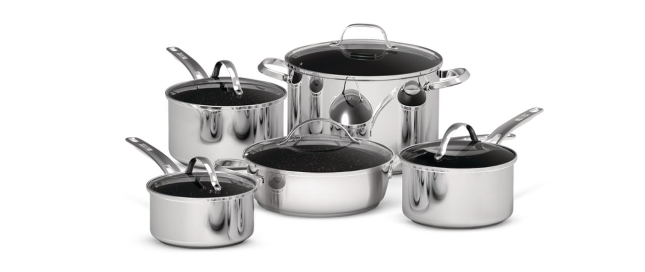 Heritage The Rock Non-Stick T-Lock Cookware Set w/ Detachable Handles,  Stainless Steel, 14-pc, Canadian Tire in 2023