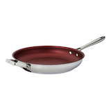 PADERNO Canadian Signature Stainless Steel Non-Stick Frying Pan, Oven Safe, 12.5-in Front_Three_Fourths_Angled_Left