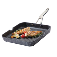 Heritage The Rock Original Grill Pan, Dishwasher & Oven Safe, Black, 10.6-in Front_Angled_Left