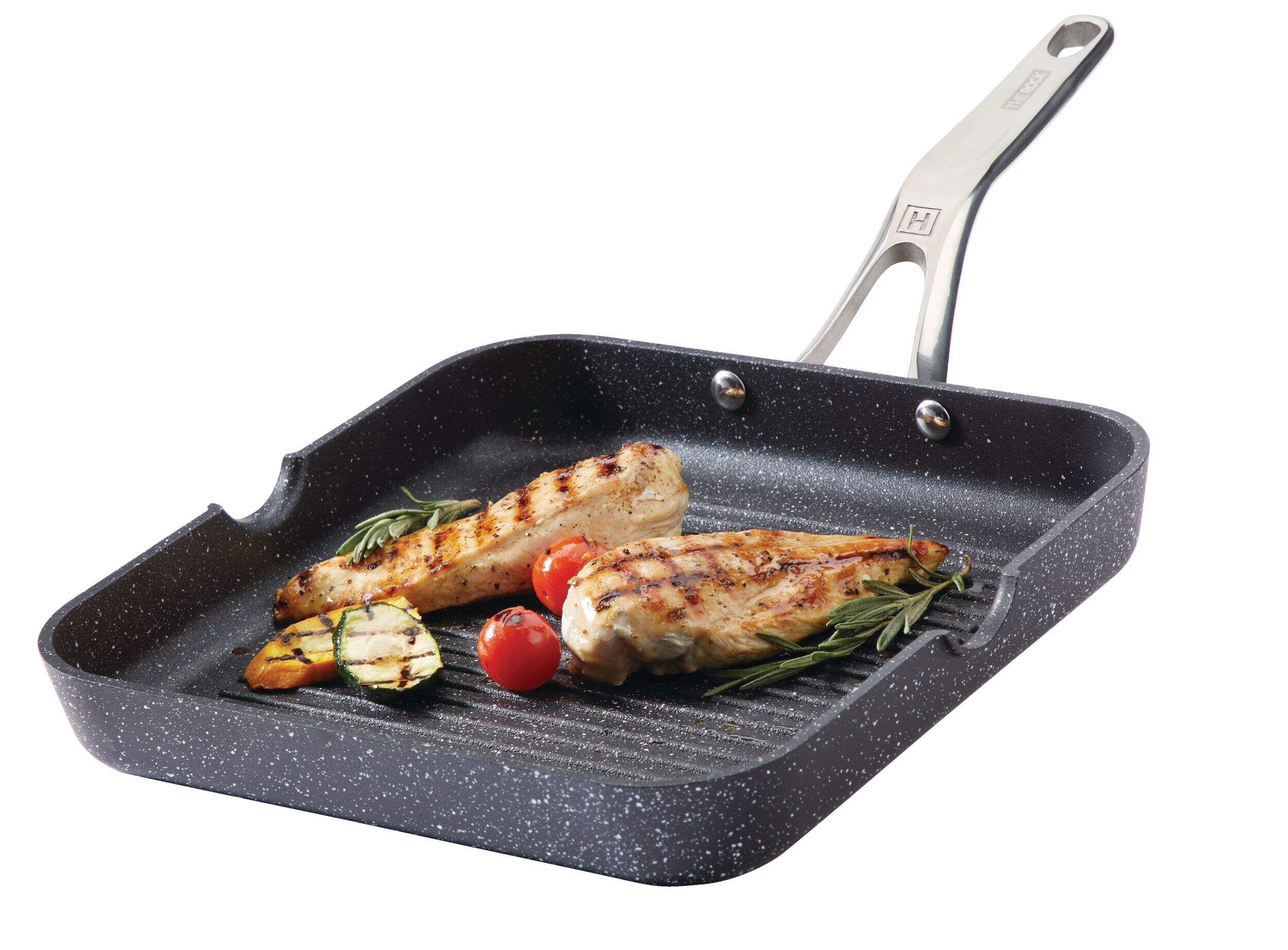 Heritage The Rock Original Grill Pan, Dishwasher & Oven Safe, Black, 10.6-in Front_Angled_Left