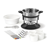 Heritage 3-in-1 Stainless Steel Fondue Set w/ 6 Forks, 1.6L, 19-pc Front_Elevated