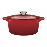 MASTER Chef Round Dutch Oven, Cast Iron, Oven Safe, Red Front_Elevated