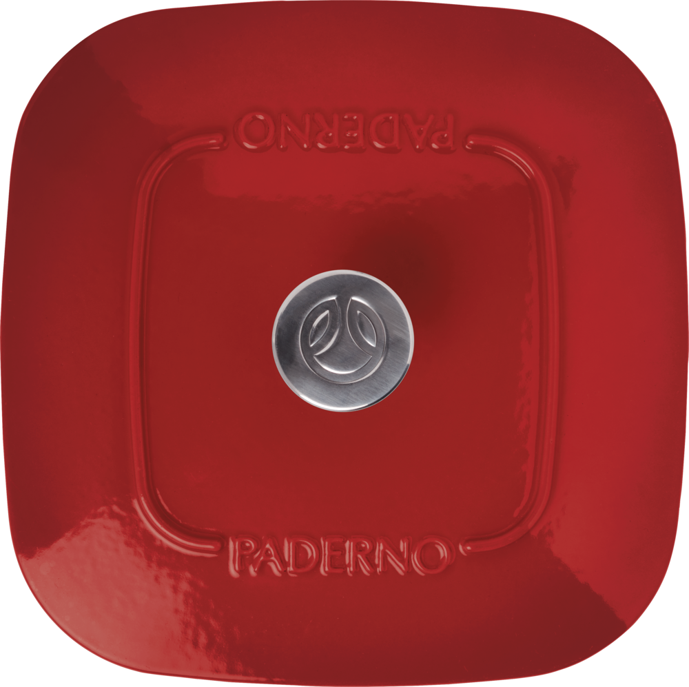 PADERNO Dutch Oven, Durable Cast Iron, Oven Safe, Red, 6.5qt Canadian