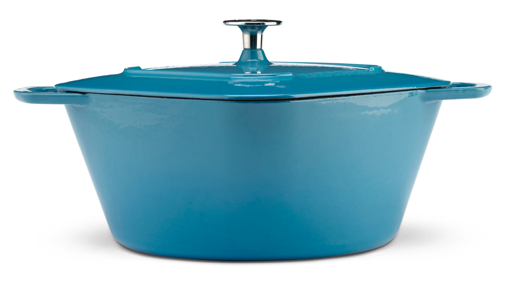 PADERNO Dutch Oven, Durable Cast Iron, Oven Safe, Teal, 6.5qt Paderno