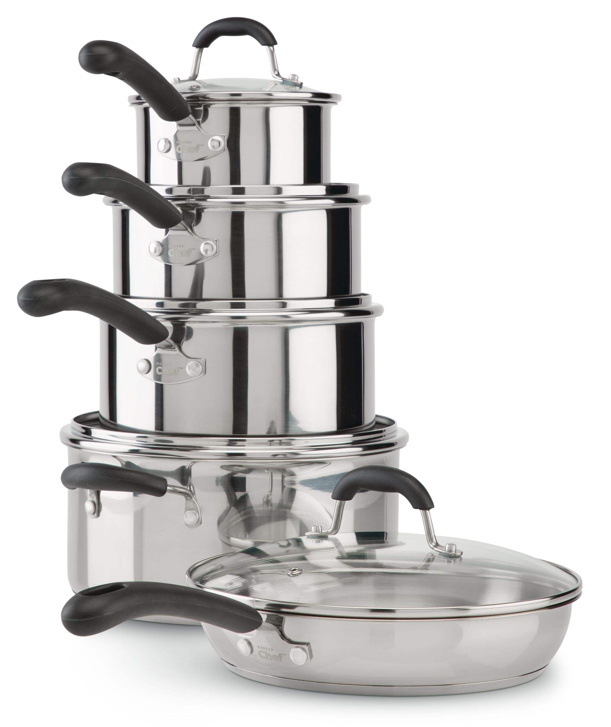MASTER Chef Stainless Steel Cookware Set,10-pc Composite_or_Mixed