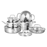 Cuisinart Clad Tri-Ply Stainless Steel Cookware Set, 12-pc Composite_or_Mixed