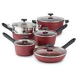 PADERNO Classic Cookware Set, Non-Stick, Maroon, 11-pc Composite_or_Mixed
