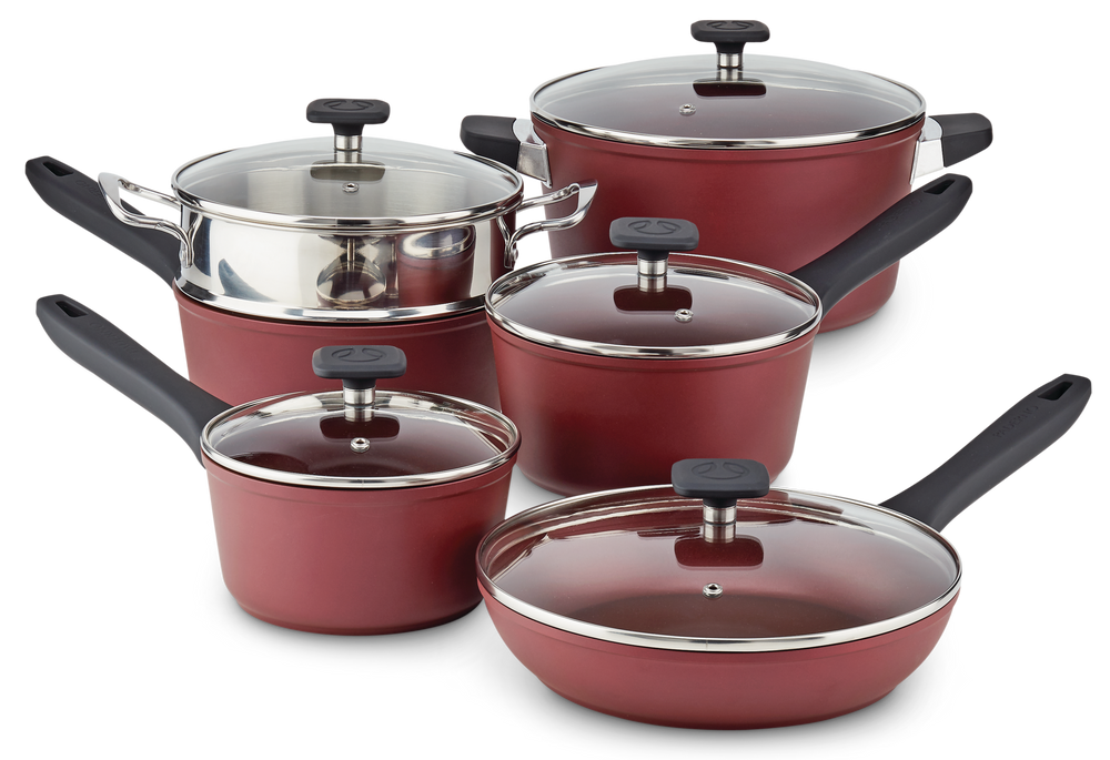 PADERNO Classic Cookware Set, NonStick, Maroon, 11pc Canadian Tire