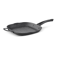 Heritage The Rock Cast Iron Grill Pan Non-Rust, Oven Safe, Black, 28 x 28cm Front_Angled_Left