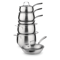 Lagostina Prima Stainless Steel Cookware Set & Oven Safe, 11-pc