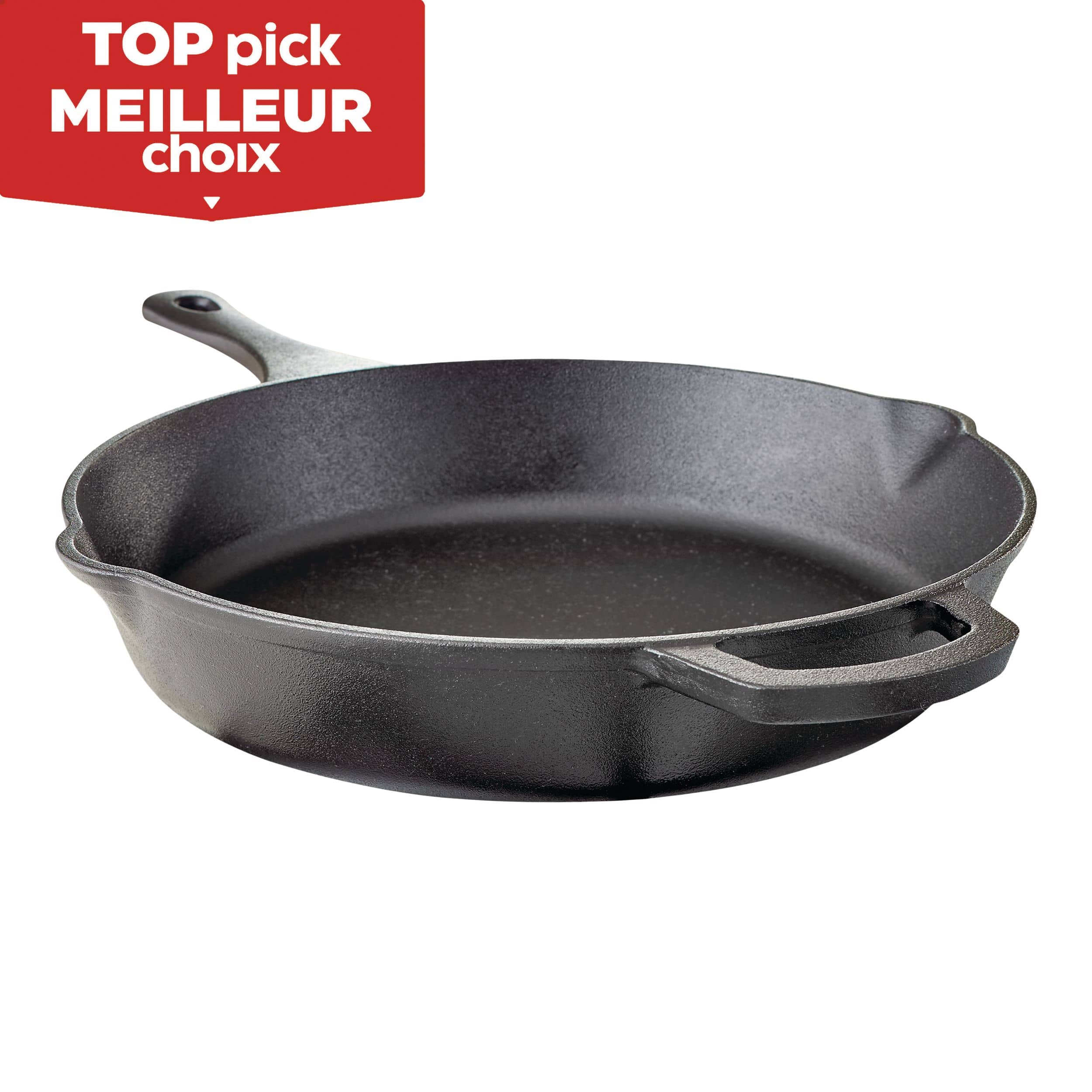 MASTER Chef Preseasoned Cast Iron Frying Pan, Oven Safe, Black, 30.4cm