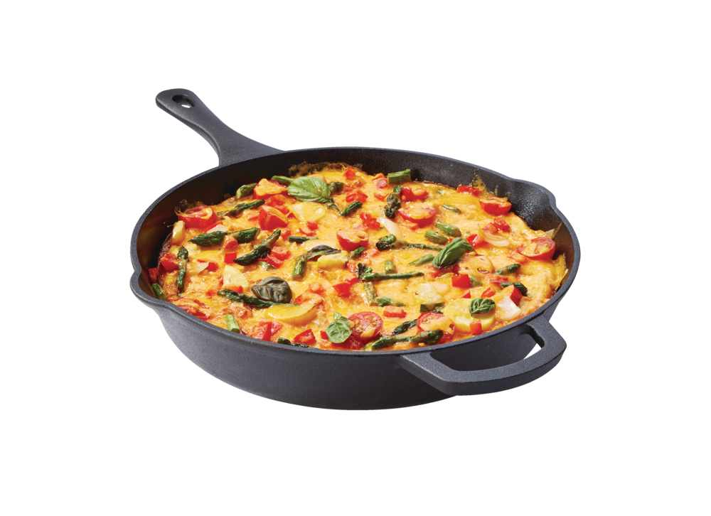MASTER Chef Preseasoned Cast Iron Frying Pan, Oven Safe, Black, 30.4cm