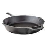 MASTER Chef Pre-Seasoned Cast Iron Frying Pan, Oven Safe, Black, 12-in Front_Angled_Right