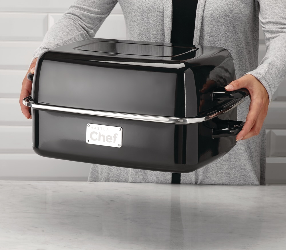 MASTER Chef Rectangular Enamel Double Roaster, 41 x 30cm Canadian Tire