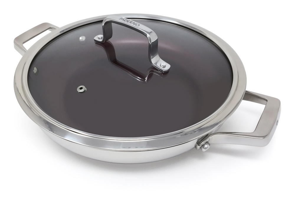 Poêle tout usage PADERNO en acier inoxydable, allant au lavevaisselle