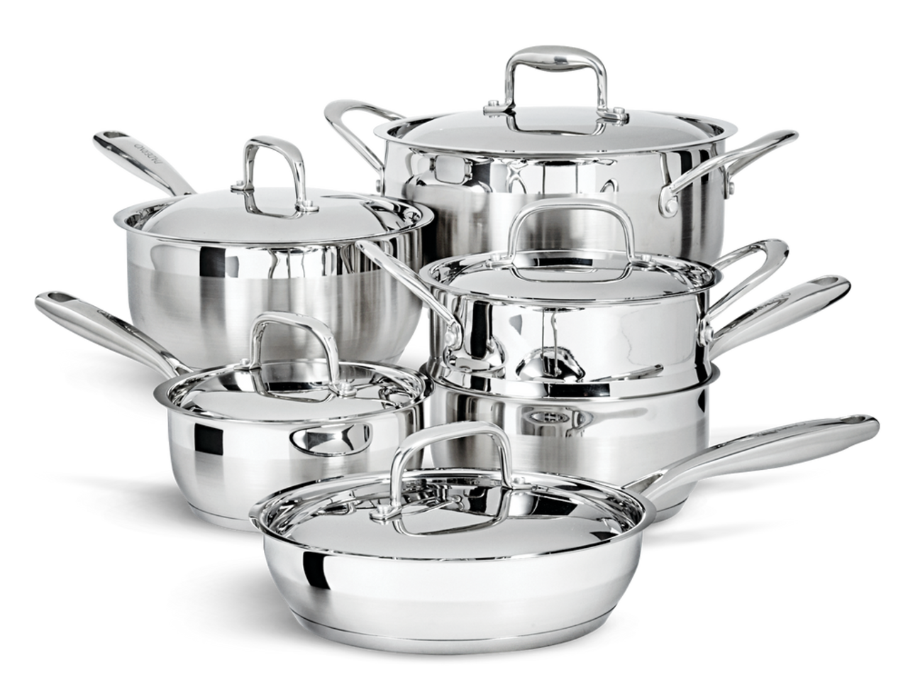  A.B Crew 2.5 Quart Saucepan with Steamer Basket and Oil Drain  Rack Nonstick 18/10 Stainless Steel Pot with Glass Lid 2.5 Qt Sauce Pan  Small Cooking Pot Frying Pan for Kitchen