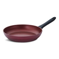 PADERNO Classic Non-Stick Frying Pan, PFOA-Free, Maroon, 12-in Front_Three_Fourths_Angled_Left