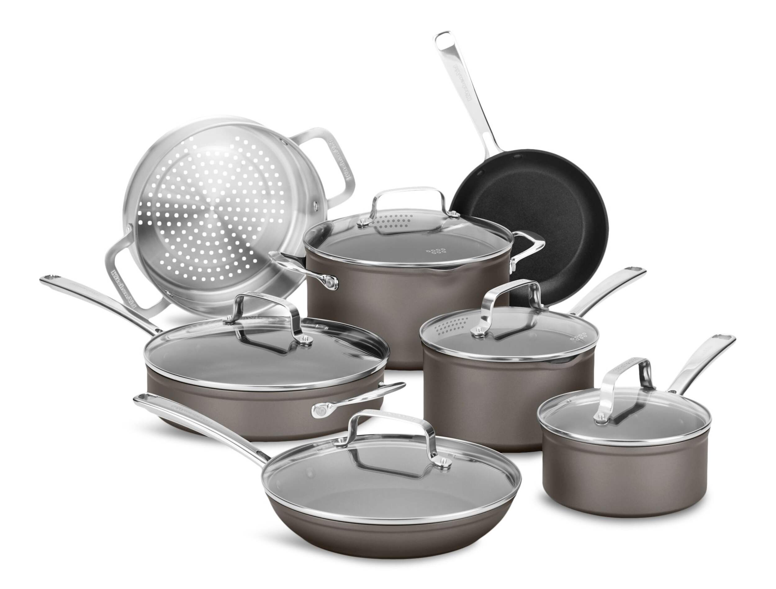 KitchenAid Anodized Cookware Set, Black, 12pc Canadian Tire