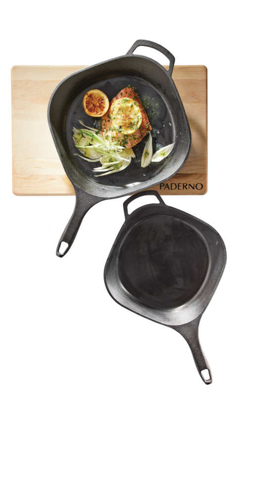 PADERNO PreSeasoned Smooth Release Cast Iron Skillet, Oven Safe, Black
