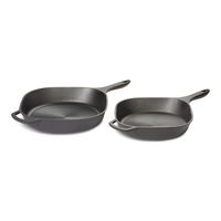 PADERNO Pre-Seasoned Smooth Release Cast Iron Skillet, Oven Safe, Black, 10-in Front_Angled_Left