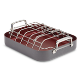 PADERNO Hard Anodized Roaster w/ Smart V-Rack, Non-Stick, Dishwasher Safe, 41.3 x 33.6cm Front_Three_Fourths_Angled_Left