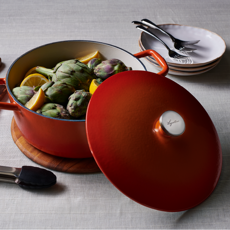 Lagostina Tuscan Collection Round Casserole Dish, Enamelled Cast Iron