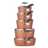 Heritage The Rock Copper Essentials Cookware Set, Non-Stick, Dishwasher & Oven Safe, 10-pc Composite_or_Mixed