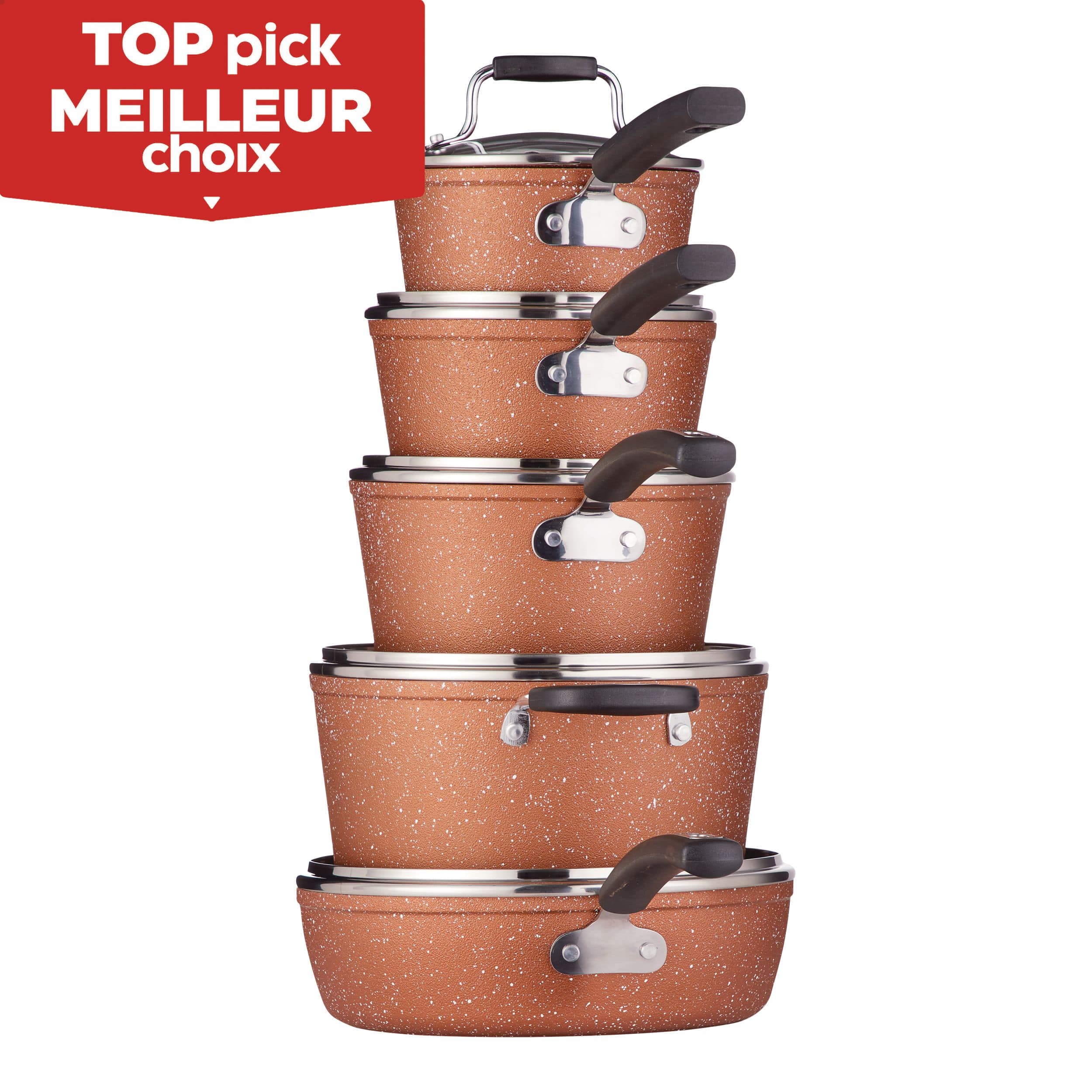 Heritage The Rock Copper Essentials Cookware Set, Non-Stick, Dishwasher &  Oven Safe, 10-pc