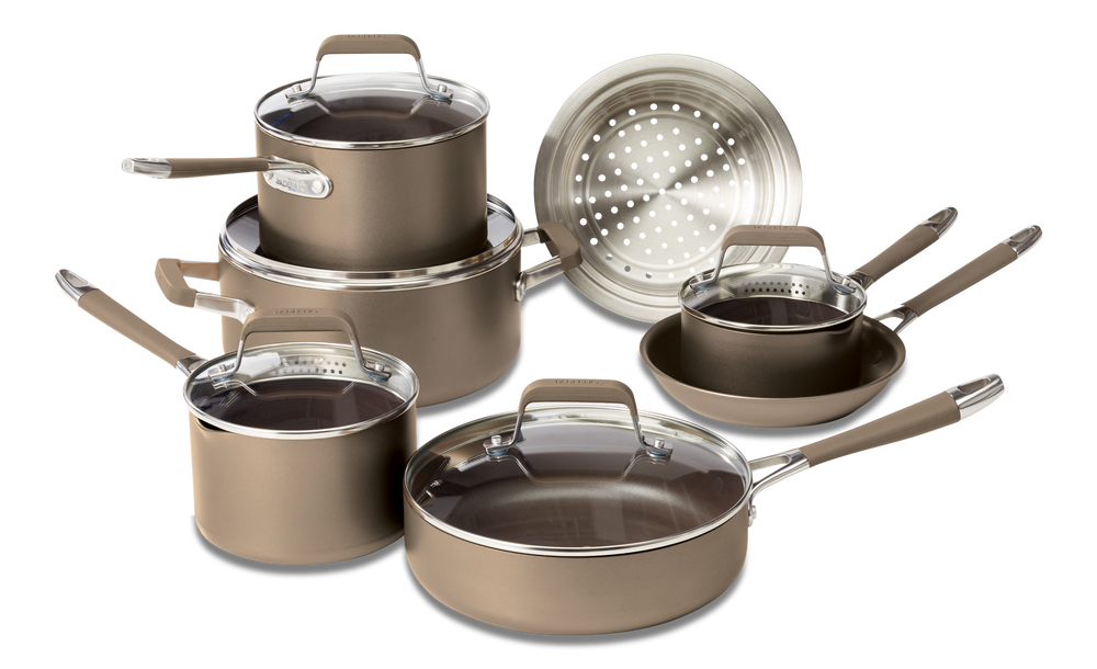 PADERNO Classic Cookware Set, NonStick, PFOAFree, Oven Safe, Champagne Bronze, 12pc