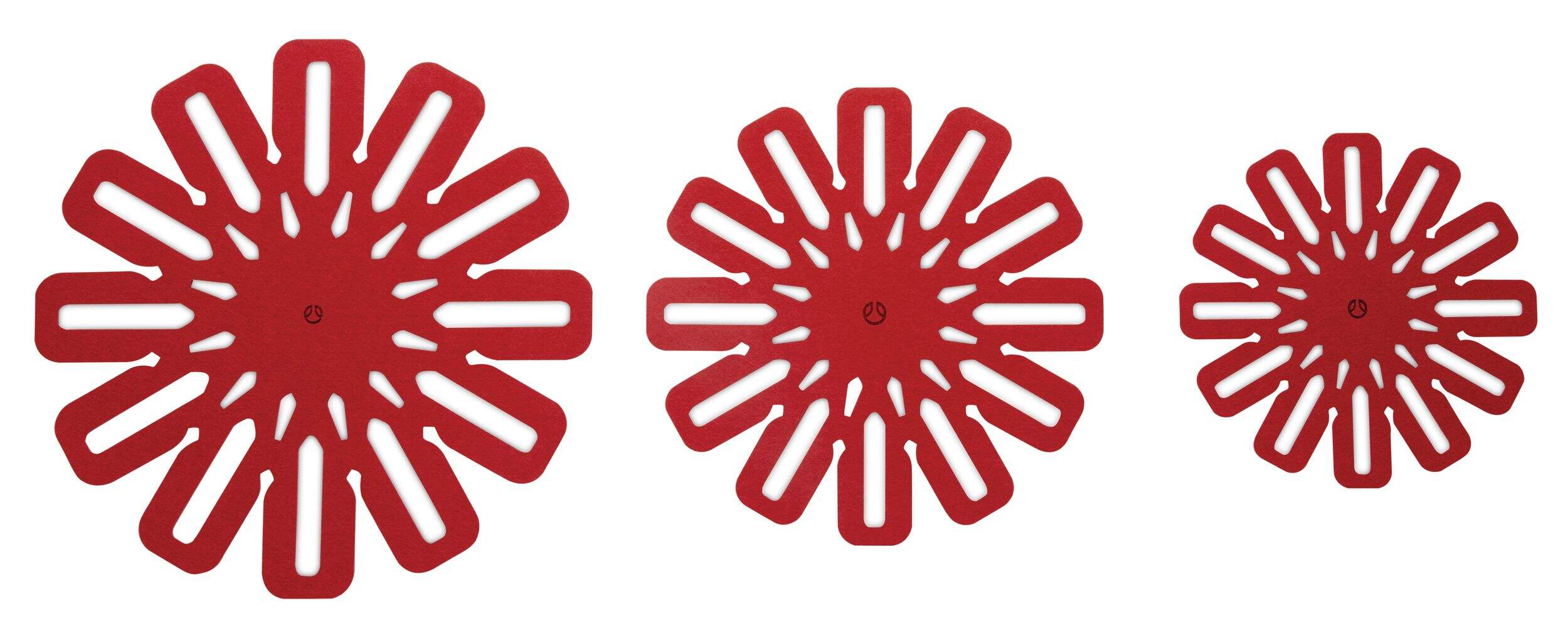 PADERNO Classic Cookware Protectors for Pots and Pans, Red, 5-pc Overhead_Flat