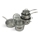 Vida by PADERNO Elite Series 3-Ply Cookware Set, Oven Safe, Stainless Steel Front_Elevated