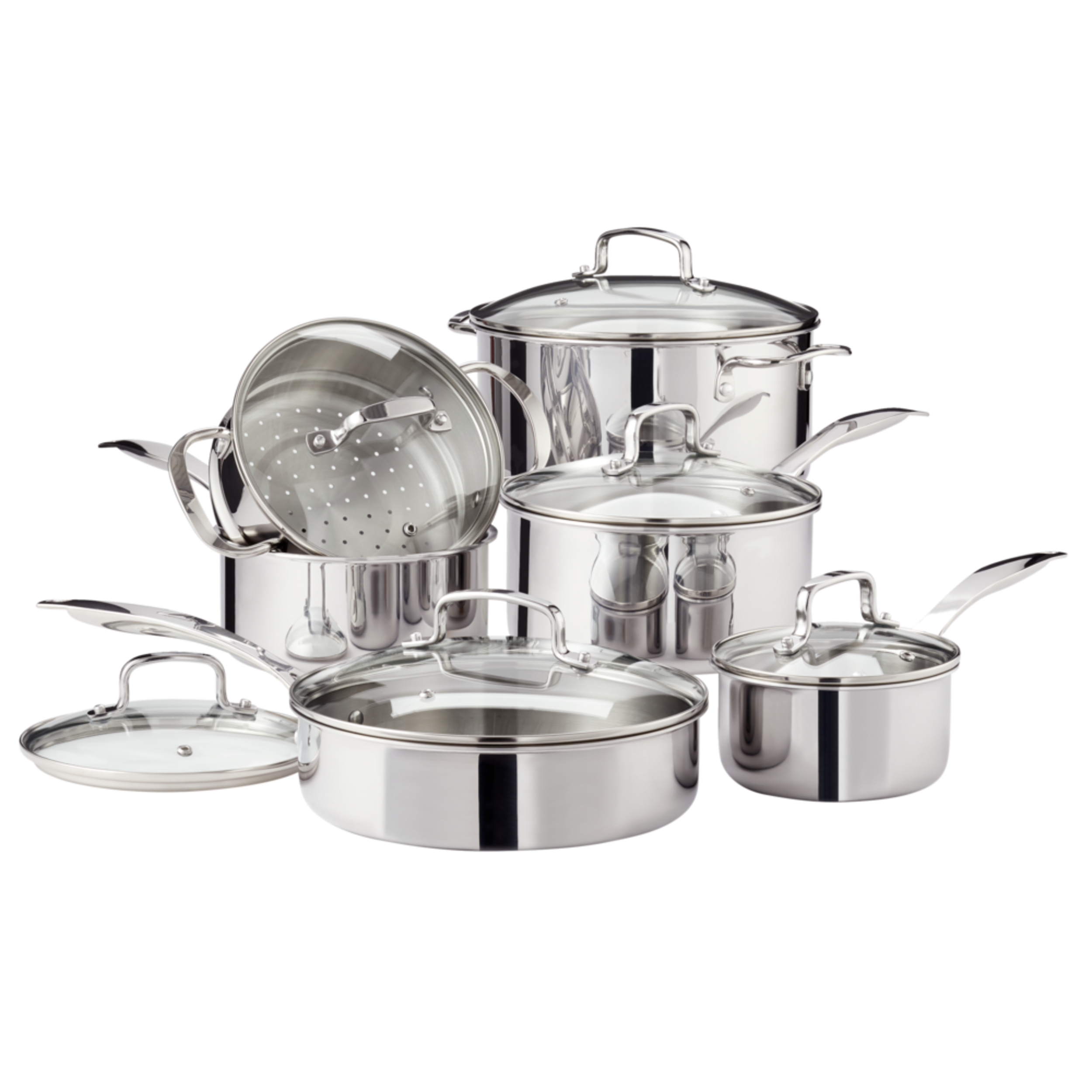 Vida by PADERNO Elite Series 3-Ply Cookware Set, Oven Safe, Stainless ...