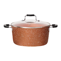 Heritage The Rock Copper Non-Stick Saucepan, Dishwasher & Oven Safe, 5-qt Front_Elevated