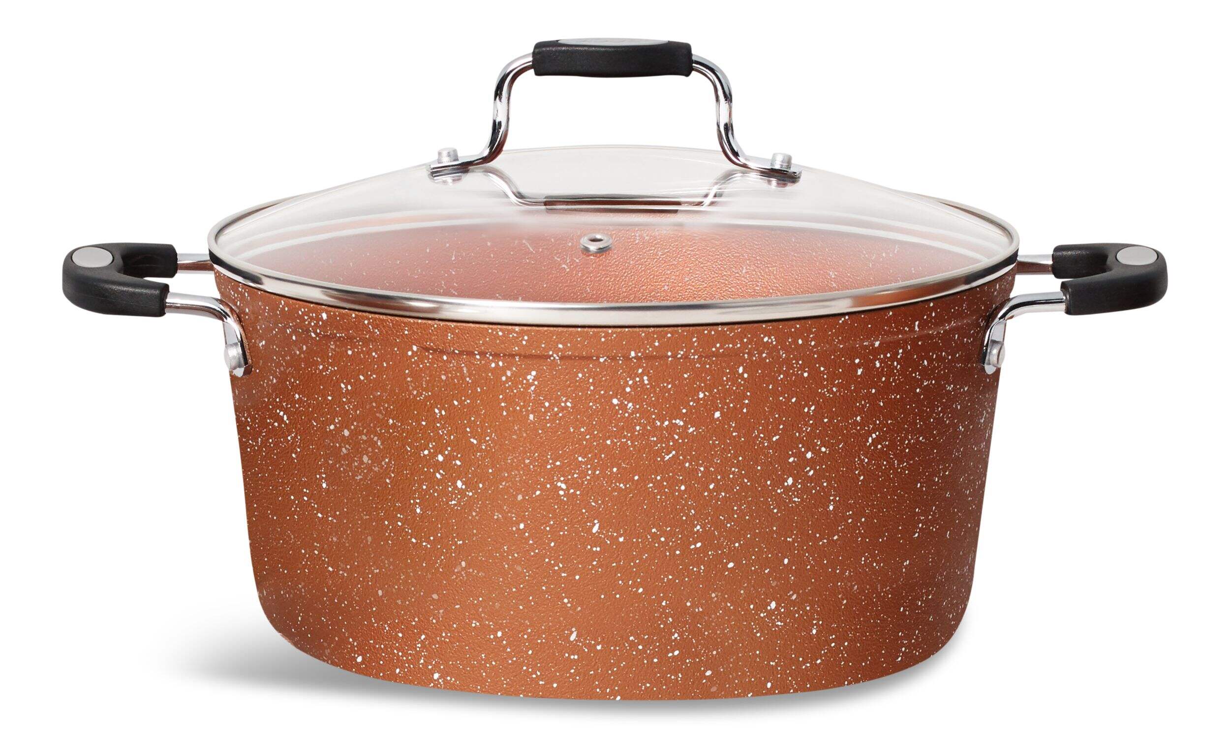 Heritage The Rock Copper Non-Stick Saucepan, Dishwasher & Oven Safe, 5-qt Front_Elevated