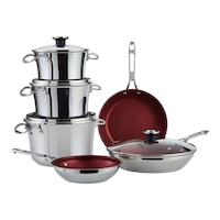 PADERNO Stackable Stainless Steel Cookware Set, 10-pc Front_Flat