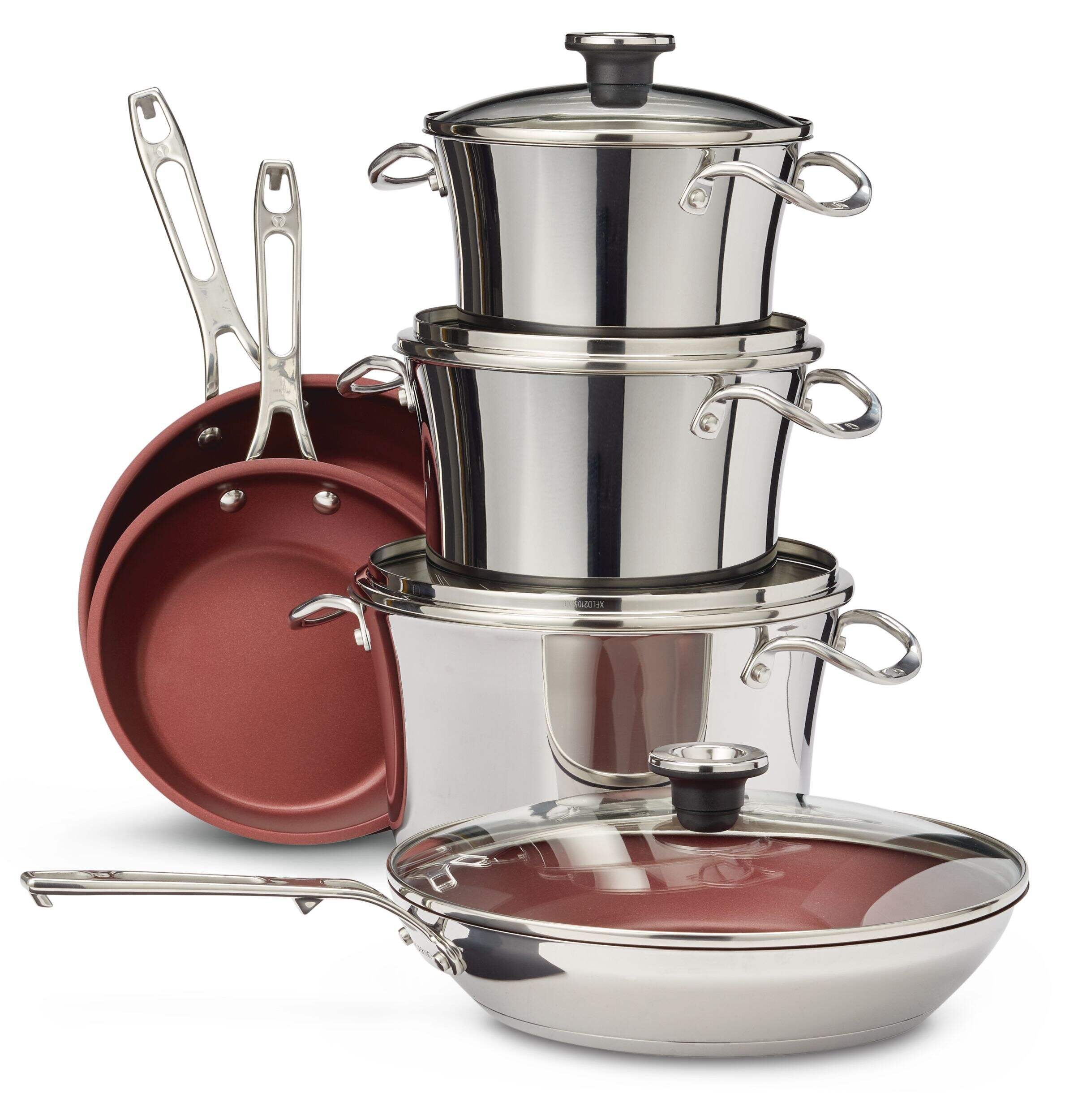PADERNO Stackable Stainless Steel Cookware Set, 10-pc Front_Flat