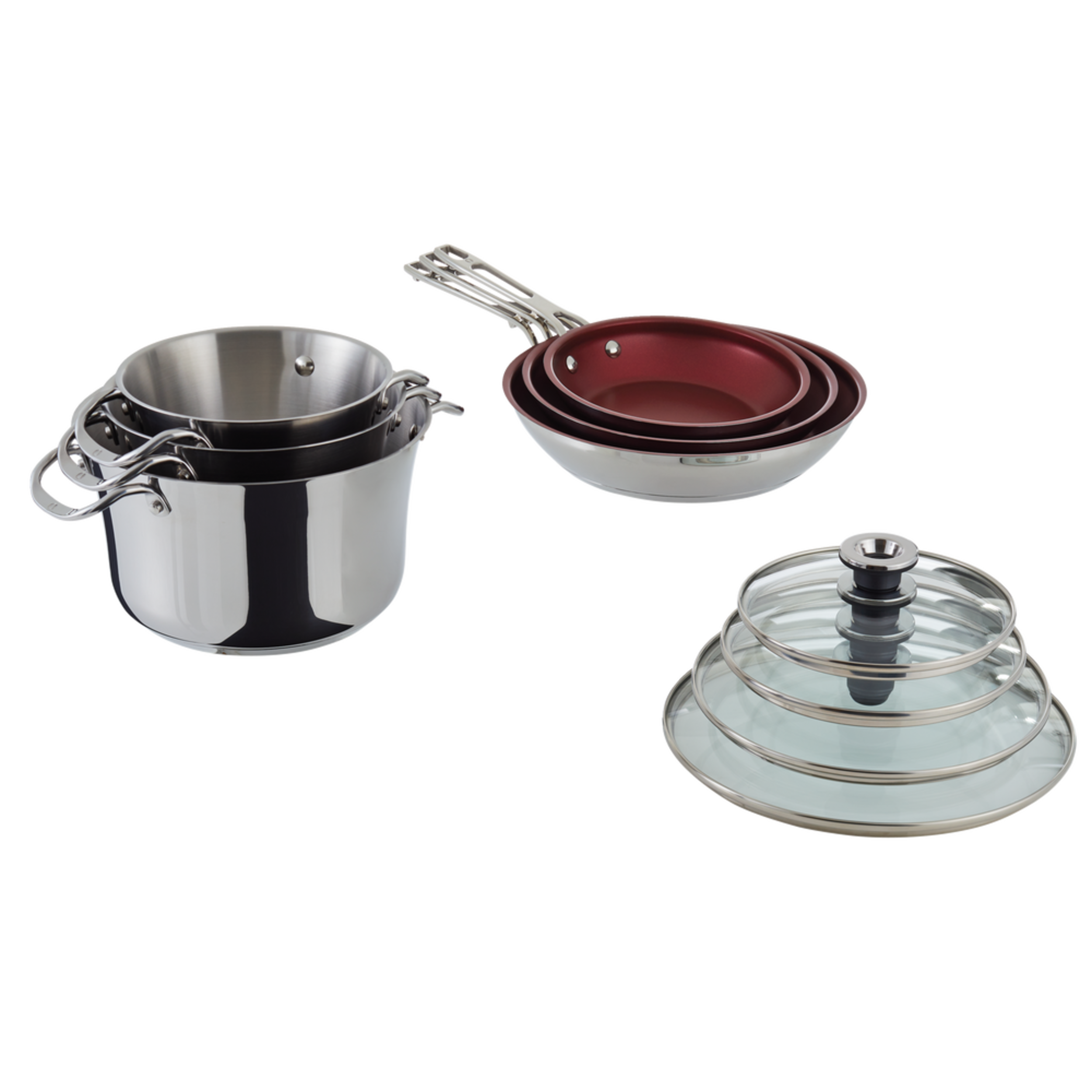 PADERNO Stackable Stainless Steel Cookware Set, 10pc Canadian Tire
