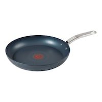 T-fal Platinum Azure Multi-Layered Forged Non-Stick Frypan, Dishwasher & Oven Safe, Black, 12-in Front_Three_Fourths_Angled_Left